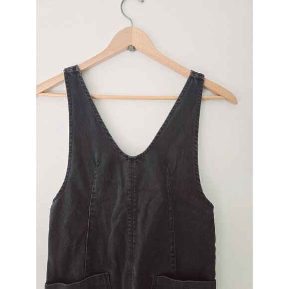 Free People We The Free Roller Black Overalls Black Slouchy V-Neck Jumpsuit S - Picture 4 of 10